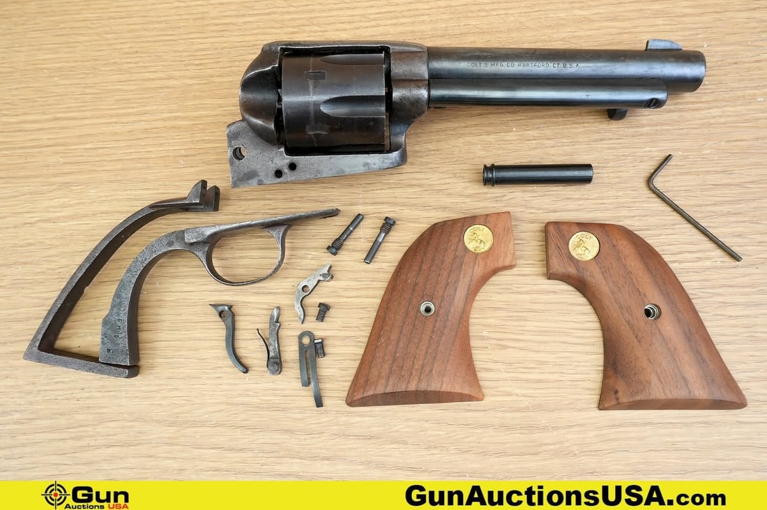 COLT SINGLE ACTION ARMY .38 SPECIAL Revolver. Needs Repair. 5 3/8" Barrel. Features a Fixed Front: COLT SINGLE ACTION ARMY .38 SPECIAL Revolver. Needs Repair. 5 3/8" Barrel. Features a Fixed Front Sight, Trench Style Rear Sight, Steel Construction with Pitting and Even Patina. Six Shot Fluted Cylin