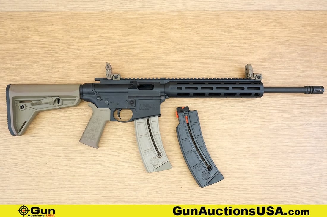 S&W M&P15-22 .22 LR THREADED BARREL Incomplete Rifle. Needs Repair. 16" Barrel. Shiny Bore, Tight: S&W M&P15-22 .22 LR THREADED BARREL Incomplete Rifle. Needs Repair. 16" Barrel. Shiny Bore, Tight Action Semi Auto Features Polymer Construction, Six Position Adjustable Stock, M-Lok Handguard, Flip U