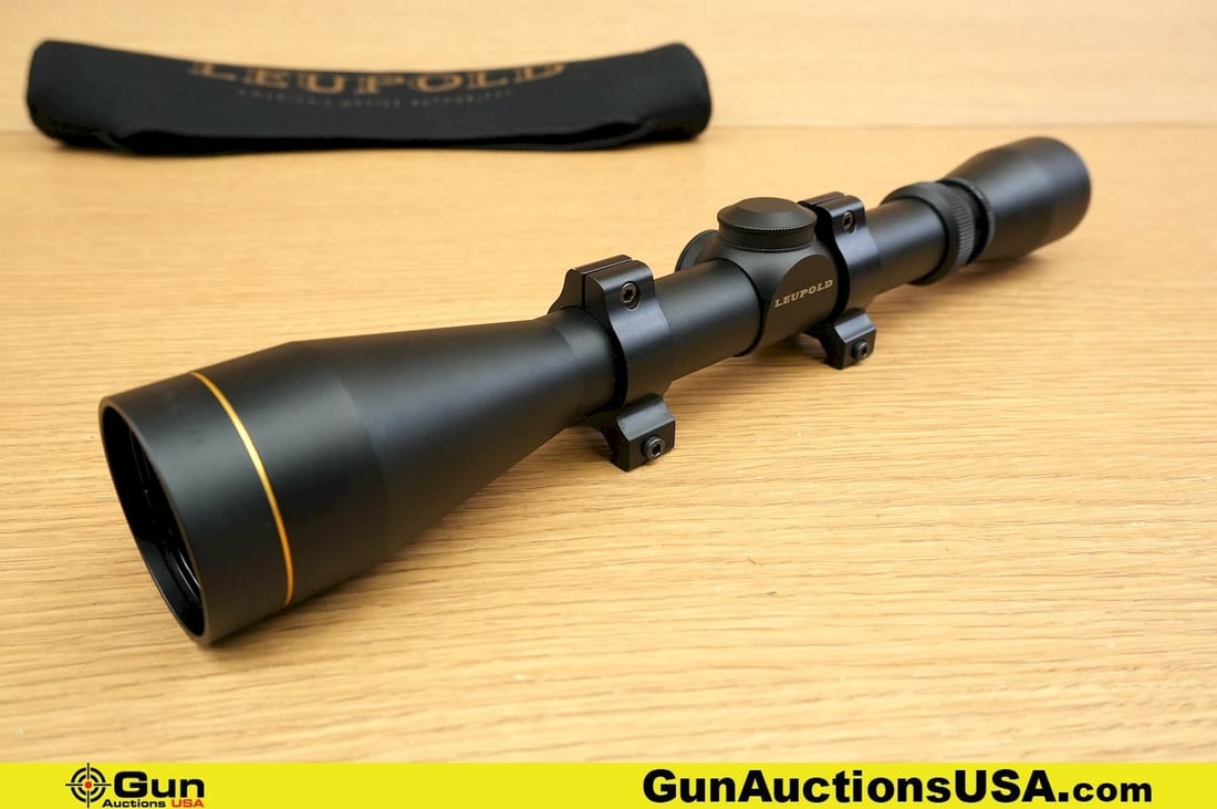Leupold VX-I Scope. Very Good. 3-9x40 Scope, 1" tube, Capped Adjustments, Duplex Reticle, 2nd Focal: Leupold VX-I Scope. Very Good. 3-9x40 Scope, 1" tube, Capped Adjustments, Duplex Reticle, 2nd Focal Plane, with Set of Scope Rings and Scope Coat. . (81836) (GSCN56)