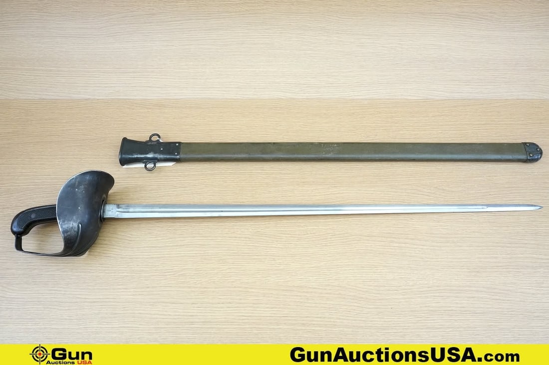 L.F. & C. 1918 Cavalry COLLECTOR'S Calvary Saber. Good Condition. WOW! COLLECTOR'S TAKE NOTICE!: L.F. & C. 1918 Cavalry COLLECTOR'S Calvary Saber. Good Condition. WOW! COLLECTOR'S TAKE NOTICE! PATTON Sword with Scabbard, ORDINANCE STAMPED, 1918 Production, The Last Military Cavalry Saber, N012 PR