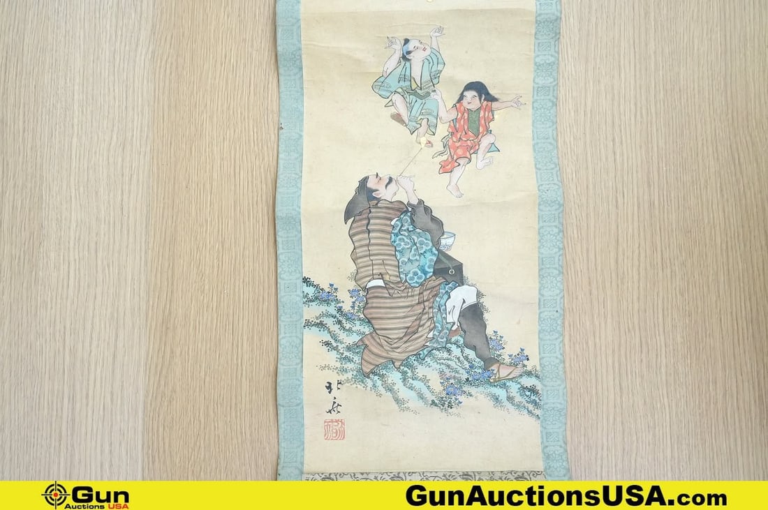 Japanese Art. Good Condition. Japanese Water Color Art From MEIJI. Likely an EDO Style MEIJI Period, (1 of 10)