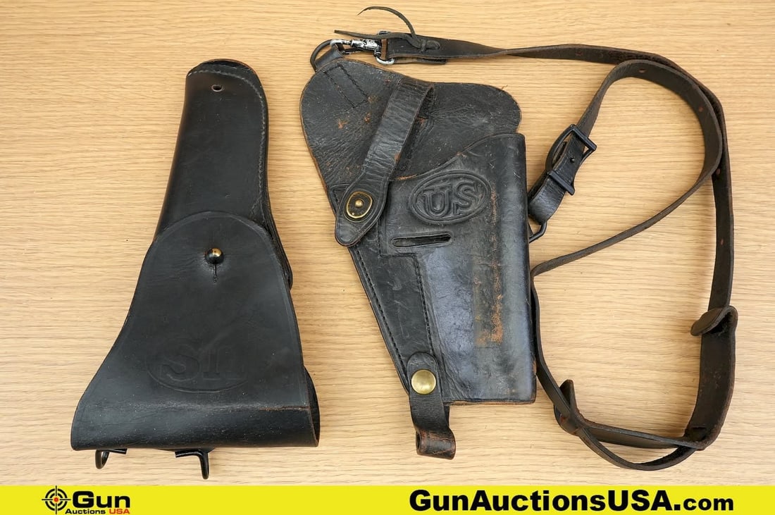 Cathey, Ent Inc., Etc. . Good Condition. Two U.S. Marked Leather Holsters in total; One Cross Draw (1 of 11)