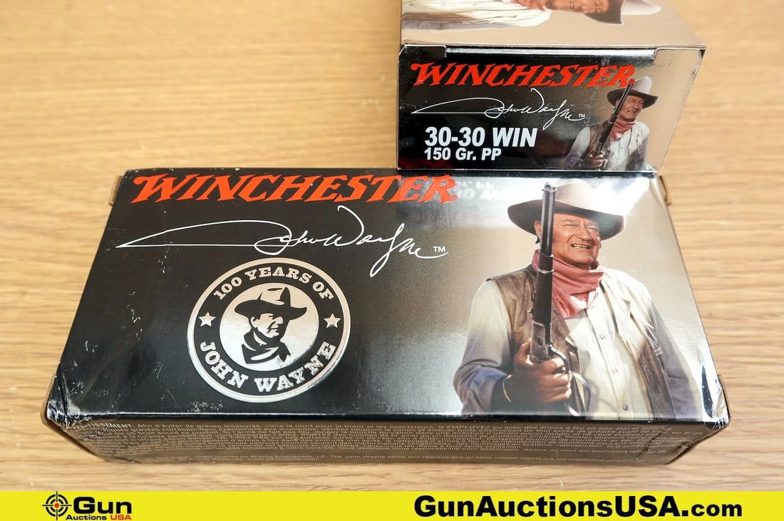 Winchester 30.30 COLLECTOR'S Ammo. 40 Rds of 100 YEARS OF JOHN WAYNE, 150 Gr PP. . (82069) (GSCT17) (1 of 2)