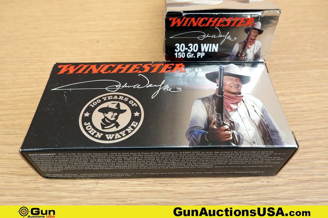 Winchester 30.30 COLLECTOR'S Ammo. 40 Rds of 100 YEARS OF JOHN WAYNE, 150 Gr PP. . (82065) (GSCT34) (1 of 2)