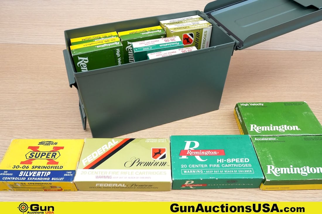 Remington, Western, Federal, Etc. 30.06 Ammo. 240 Rds. Includes Metal Ammo Can. . (81843) (GSCV93) (1 of 5)