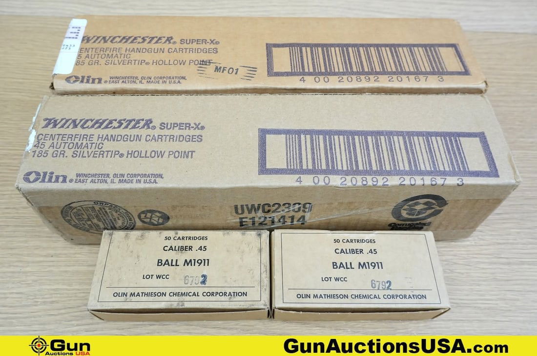 Winchester .45 ACP Ammo . 500 Rds. . (81834) (GSCV44) (1 of 3)