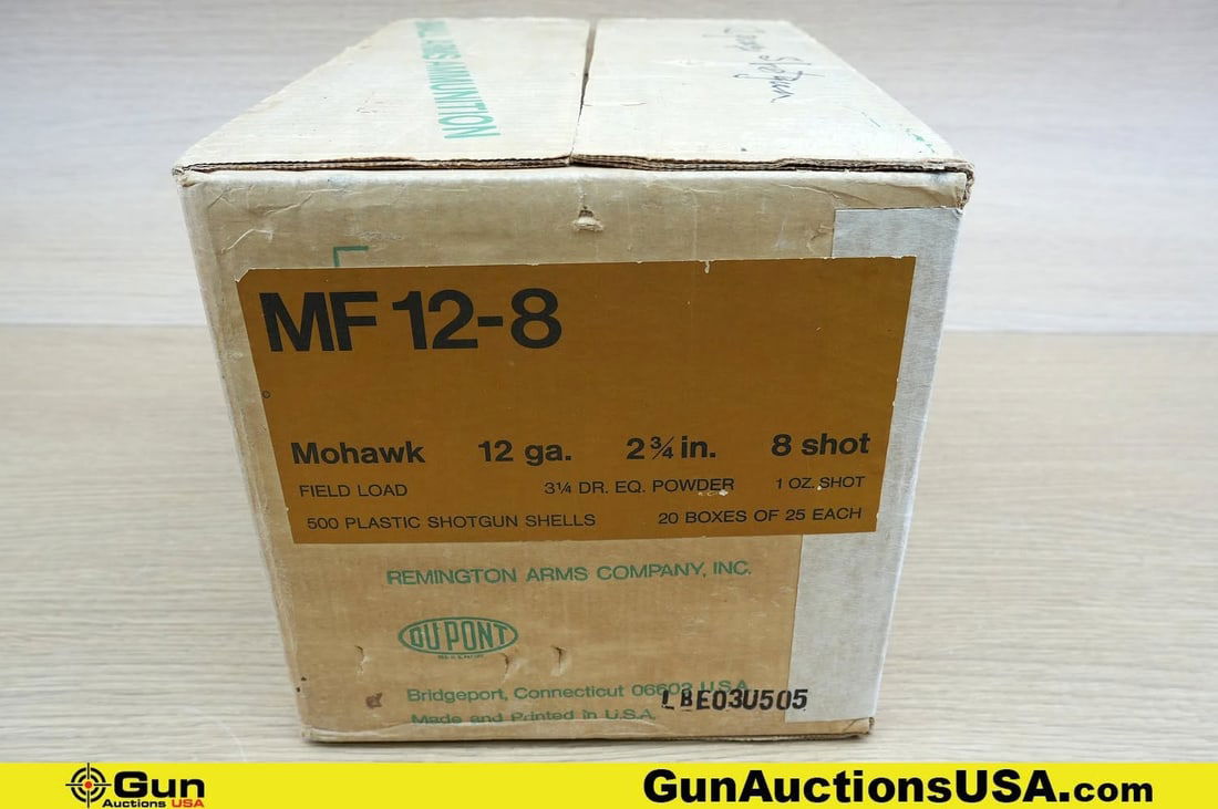 Remington 12 Ga. Ammo. 500 Rds of 2 3/4" 8 Shot Field Loads. . (81003) (GSCX15) (1 of 2)
