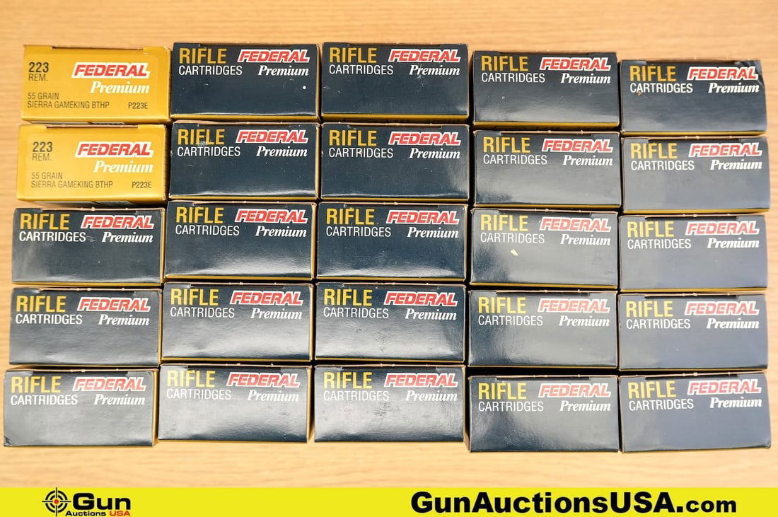 Federal .223 REM Ammo . 500 Rds of 55 Gr Sierra GAMEKING BTHP.. (81837) (GSCU46): Federal .223 REM Ammo . 500 Rds of 55 Gr Sierra GAMEKING BTHP.. (81837) (GSCU46)