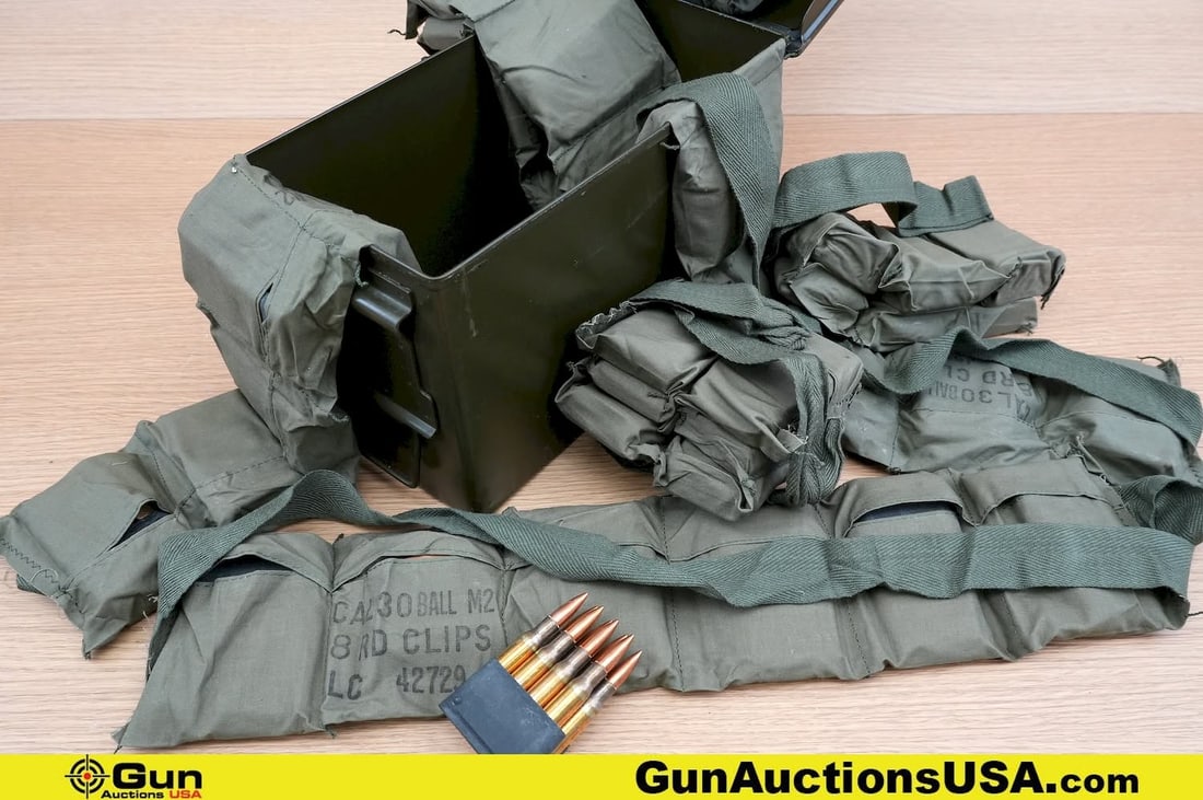 U.S. SURPLUS 30.06 Ammo. Approx. 330 Rds in Bandoleers. Includes Metal Ammo can. . (81963) (GSCV82) (1 of 8)