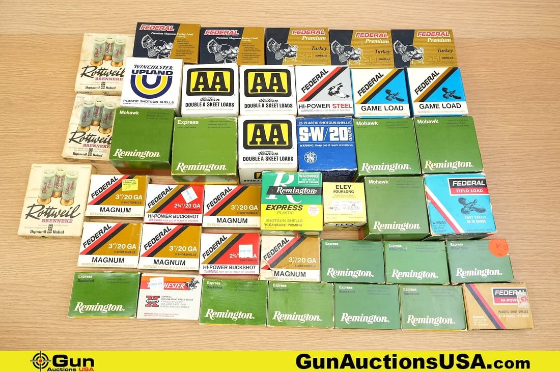 Federal, Remington, Western, Etc. 10 Ga, 20 Ga. 16 Ga. .410 Ga. Ammo. 550 Rds in Total; 50 Rds of 10 (1 of 5)
