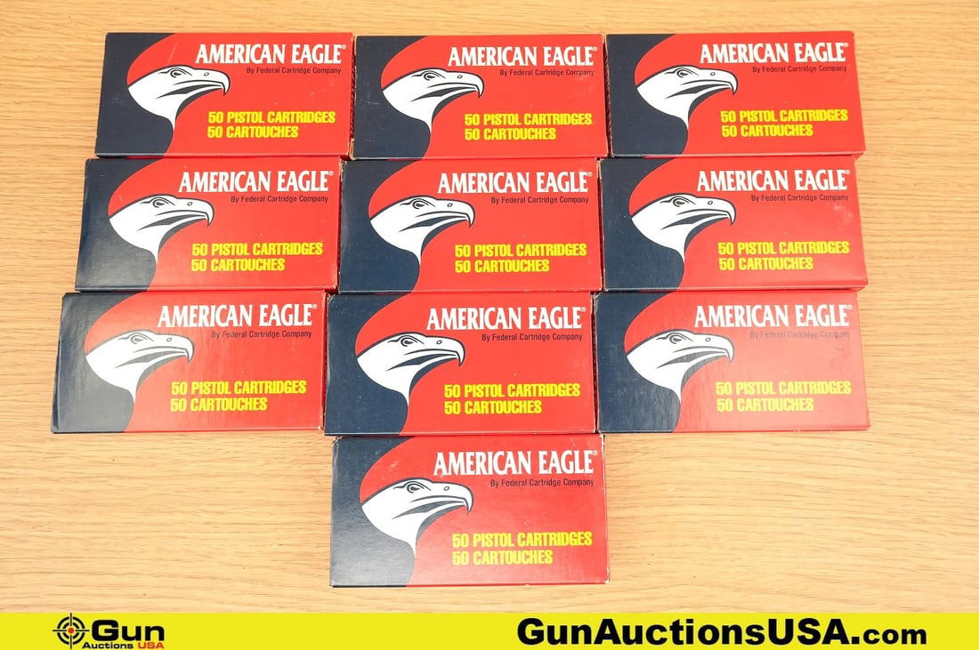 American Eagle 9MM Ammo. 500 Rds of 124 Gr FMJ. . (82056) (GSCU60) (1 of 2)