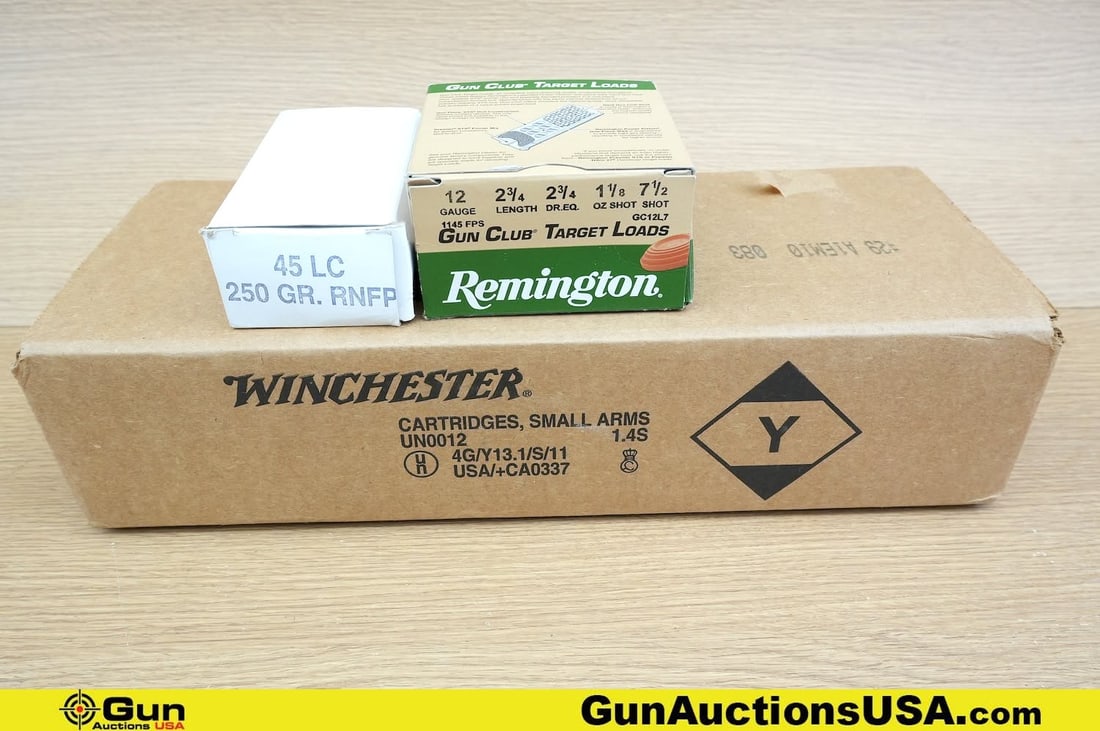 Winchester, Remington, Etc. .45 COLT, 12 Ga. 40 S&W Ammo. Approx. 526 Rds in total; 6 Rds of .45 (1 of 2)