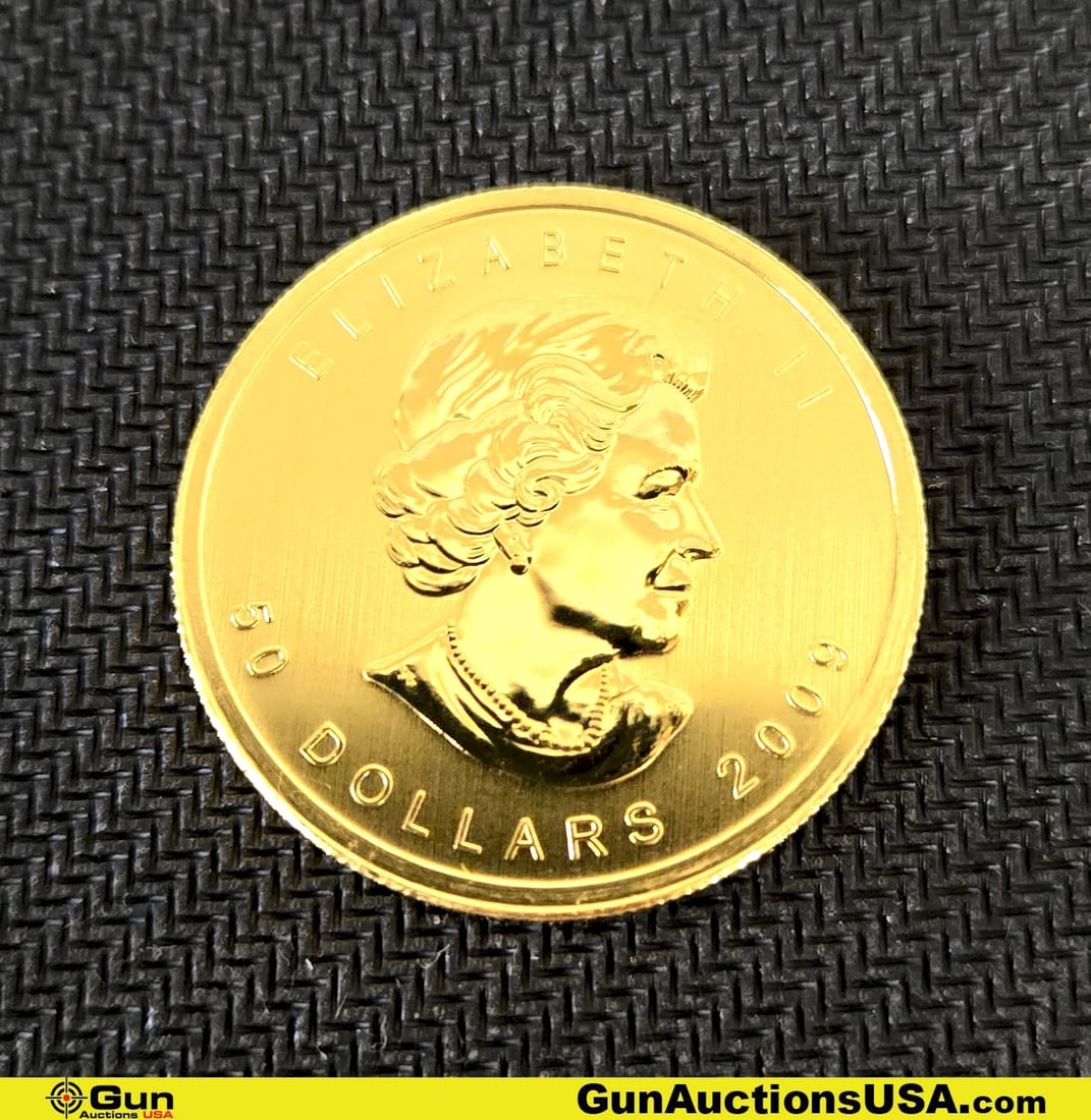 1 Troy Ounce Canadian .9999 Gold Maple Leaf 2009 Coin (1 of 2)
