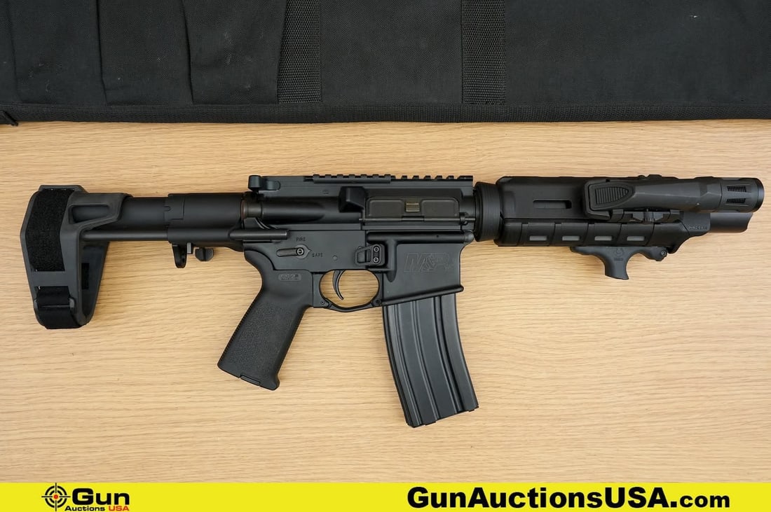 S&W M&P-15 .223 cal. THREADED BARREL Pistol . Very Good. 8" Barrel. Shiny Bore, Tight Action Semi: S&W M&P-15 .223 cal. THREADED BARREL Pistol . Very Good. 8" Barrel. Shiny Bore, Tight Action Semi Auto A Compact powerhouse blending tactical flair with precision engineering, this .223-caliber marvel