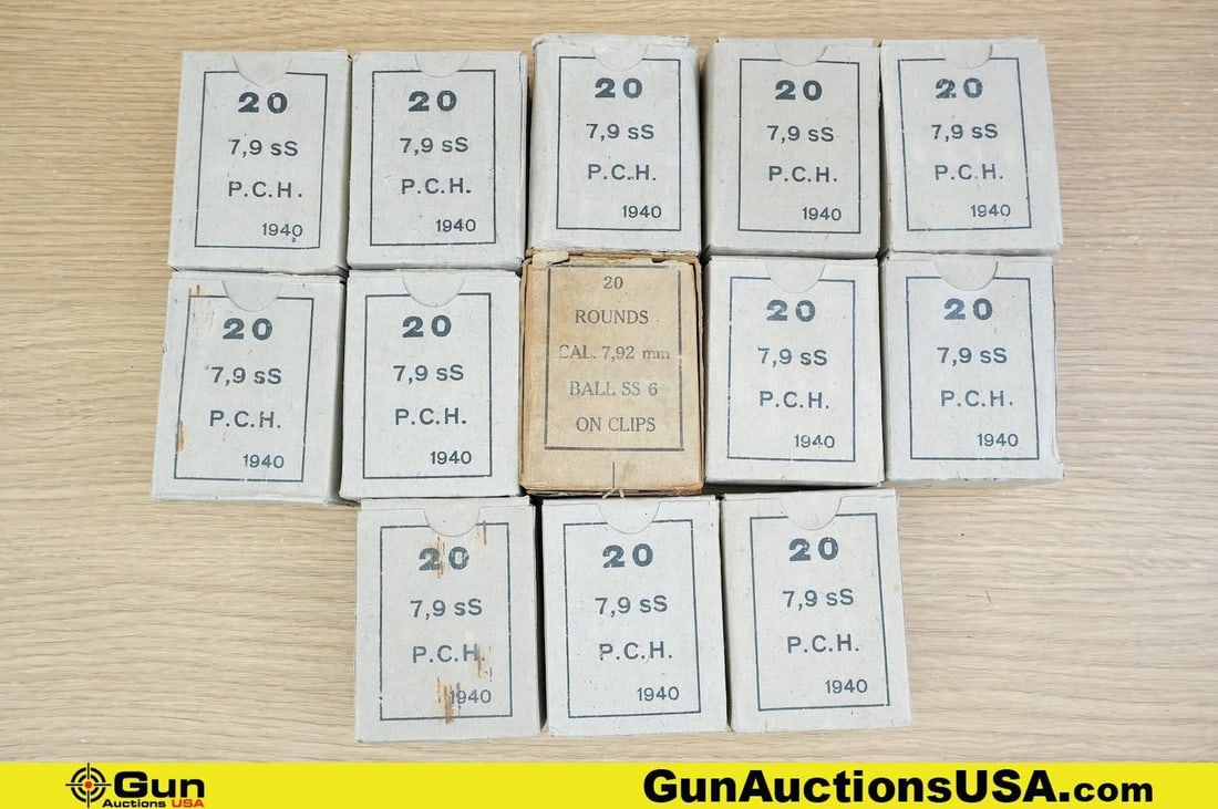 PCH, Surplus 7.92x57 Mauser Ammo. Approx. 260 Rds. . (82798) (GSCU74): PCH, Surplus 7.92x57 Mauser Ammo. Approx. 260 Rds. . (82798) (GSCU74)