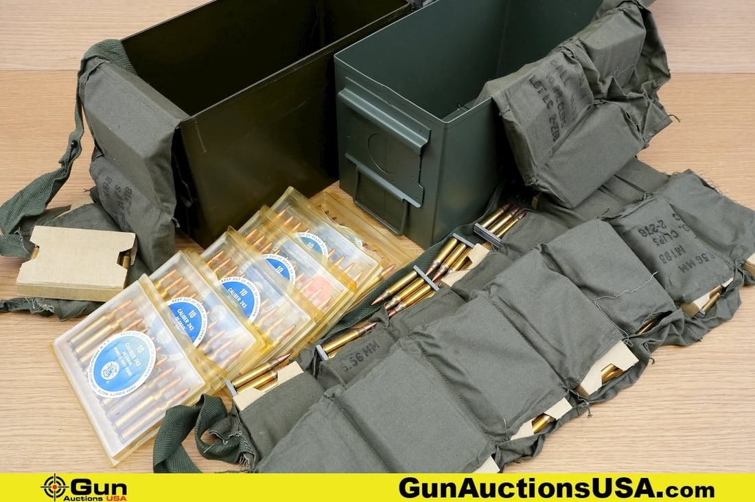 Surplus, S&W, Etc. .243 WIN, 5.56 Ammo. Approx 600 Total Rds; Approx. 60 Rds of .243, and Approx. (1 of 8)