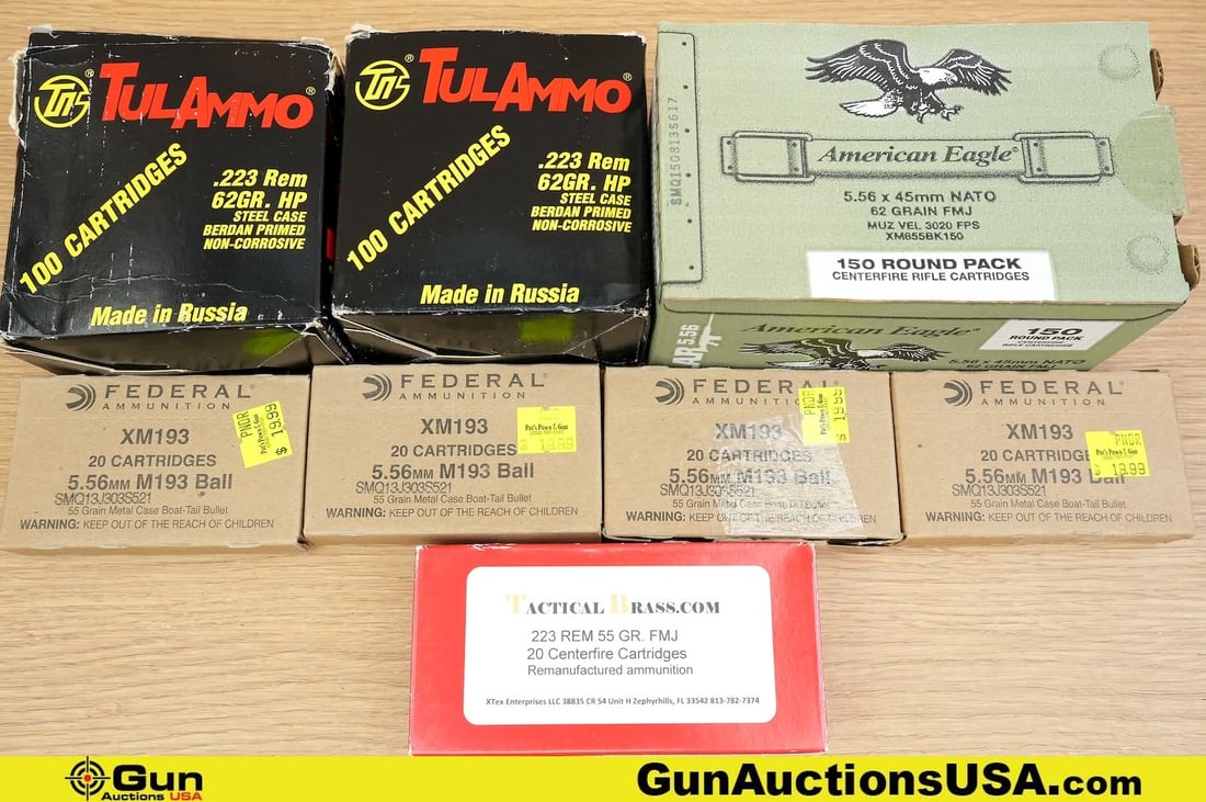 Tula Ammo, American Eagle, Federal, Etc. .223/5.56 Ammo. Approx. 485 Rds. . (82079) (GSCU65) (1 of 5)