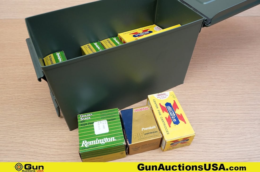 Federal, Remington, Winchester, Etc. .38 Special Ammo. Approx. 500 Rds. Includes Metal Ammo Can. . (1 of 6)