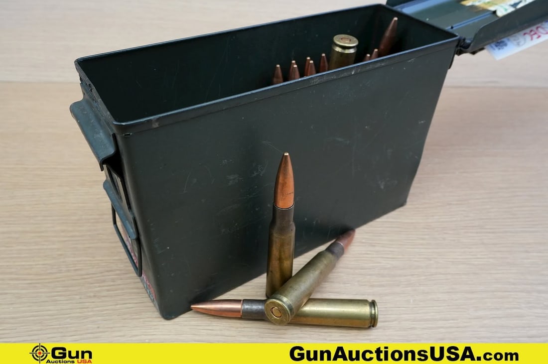 BMG SURPLUS, Etc. .50 Caliber Ammo. Approx. 50 Rds. Includes Small Metal Ammo can. . (82799) (1 of 7)