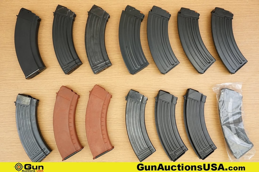 Unity, Tapco, Etc. 7.62x39 Ammo, Mags. Very Good. . Fourteen AK 7.62x39 Mags, with Approx. 120 Rds (1 of 15)