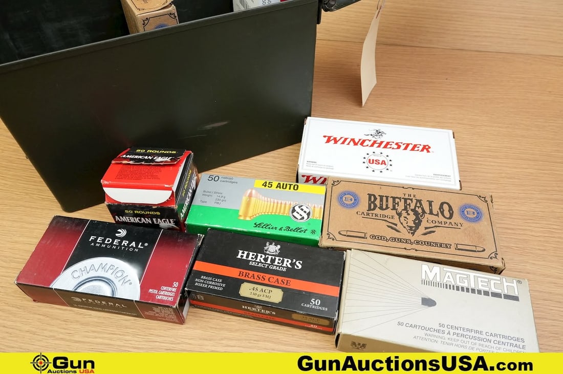 Federal, Winchester, Herter's, Etc. .45 ACP Ammo. Approx.490 Rds, of 230 Gr. Includes Metal Ammo (1 of 8)