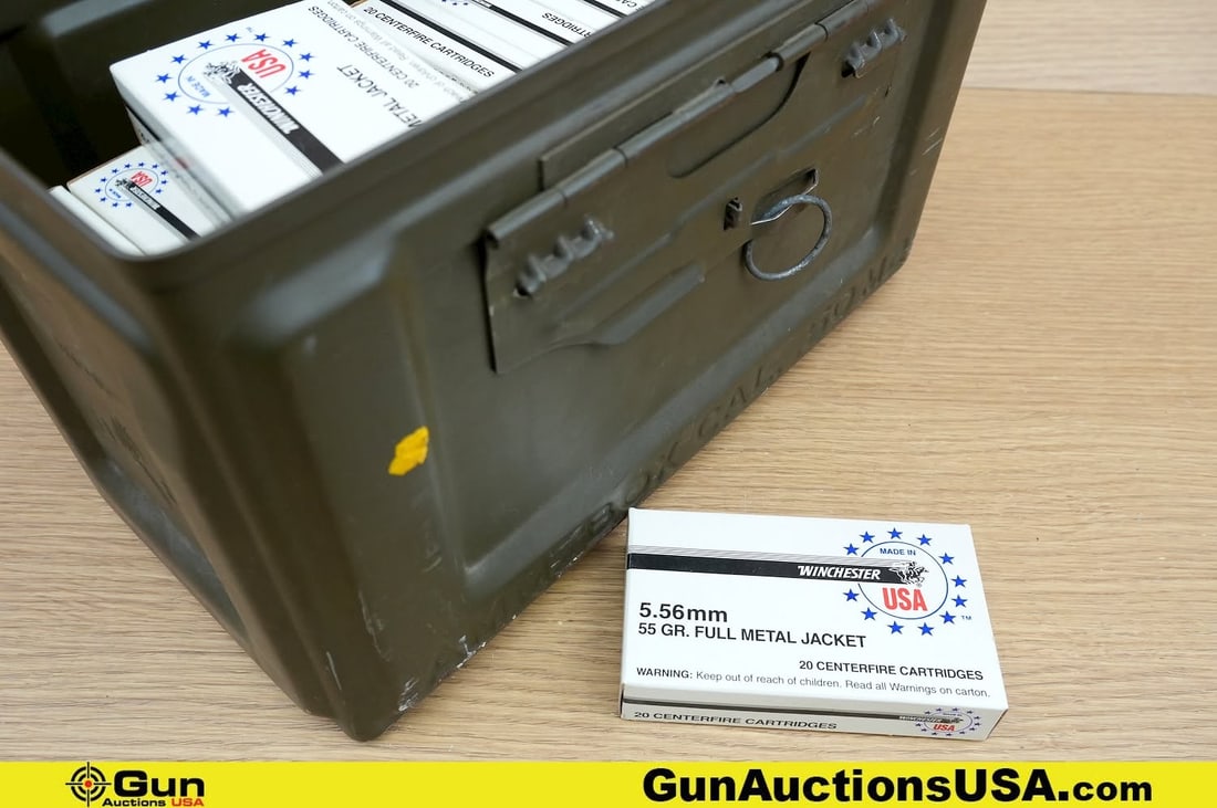 Winchester 5.56x45mm Ammo. . 540 Rds of 55 Gr FMJ. Includes Metal Ammo Can. . (82884) (GSCU58) (1 of 5)
