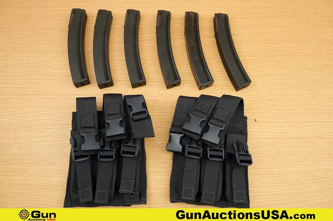 MTC MP5 9mm Mags, Pouches. Like New. . Six 9MM MP5 Magazines, with Two Ballistic Nylon Mag Pouches. (1 of 11)