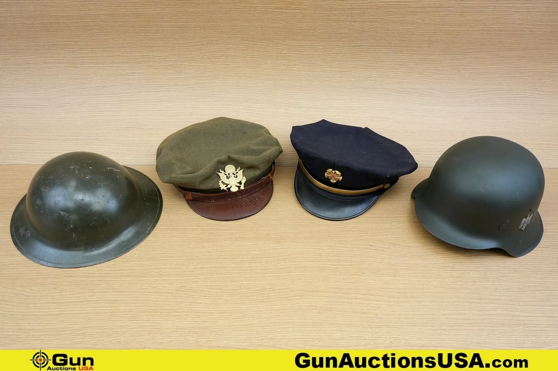 CRAVENETTE, R LARSEN, Etc. COLLECTOR'S Military Hats, Helmets. Very Good. . Two U.S. Military Hats, (1 of 18)