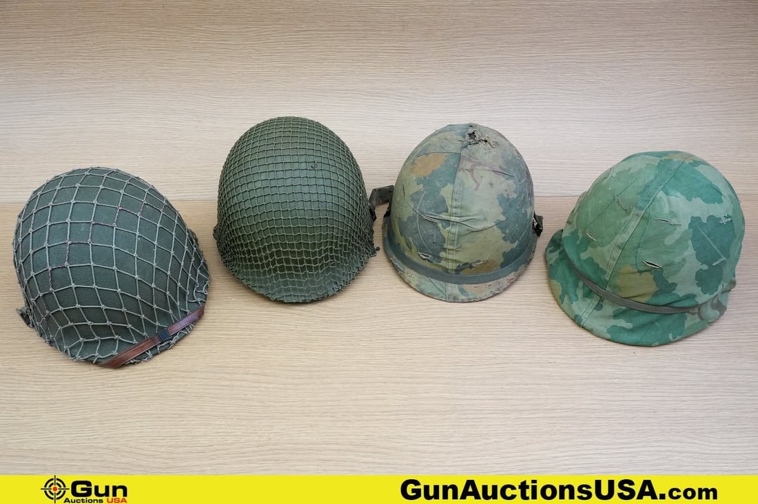 U.S. Surplus COLLECTOR'S Helmets. Good Condition, Normal Handling Marks. . Four U.S. M1 Helmets and (1 of 18)