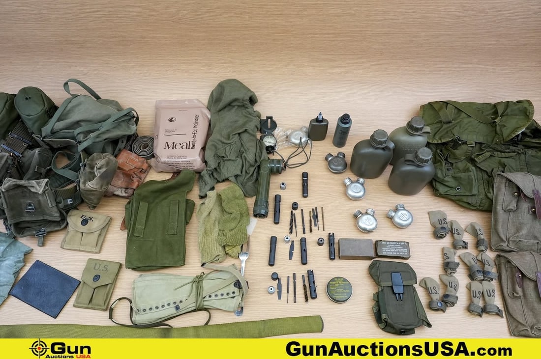 U.S. Surplus Accessories . Good Condition. . Approx. 40 Accessories in total; One U.S. Surplus Belt, (1 of 16)