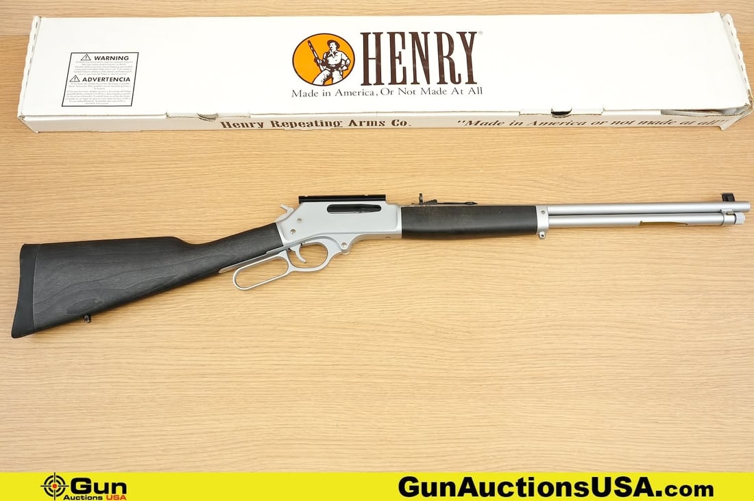HENRY H009AW 30-30 WIN Rifle . Excellent. 20" Barrel. Shiny Bore, Tight Action Lever Action .: HENRY H009AW 30-30 WIN Rifle . Excellent. 20" Barrel. Shiny Bore, Tight Action Lever Action . Features a Permanent Hard Chrome Plating on all Metal Surfaces, to Increase Corrosion Resistance, ALL WEAT
