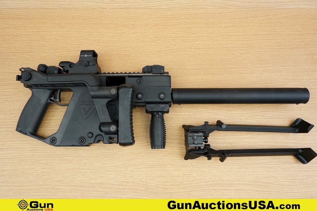 KRISS VECTOR .45 Rifle. Excellent. 16.75" Barrel. Shiny Bore, Tight Action Semi Auto . Featuring a: KRISS VECTOR .45 Rifle. Excellent. 16.75" Barrel. Shiny Bore, Tight Action Semi Auto . Featuring a Unique Recoil Mitigation System, Ambidextrous Safety, Left Side Charging Handle, with a Polymer Stock