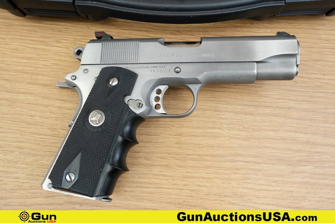 COLT MK IV SERIES 80 COMBAT COMMANDER .45 AUTO Pistol. Good Condition, Normal Handling Marks. 4.25": COLT MK IV SERIES 80 COMBAT COMMANDER .45 AUTO Pistol. Good Condition, Normal Handling Marks. 4.25" Barrel. Shiny Bore, Tight Action Semi Auto . COMBAT COMMANDER Featuring a Polished Stainless Steel C