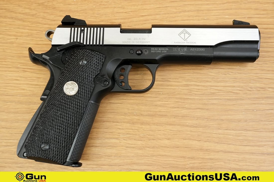 ATI GSG 1911 .22 LR Pistol. Good Condition, Normal Handling Marks. 5" Barrel. Shiny Bore, Tight: ATI GSG 1911 .22 LR Pistol. Good Condition, Normal Handling Marks. 5" Barrel. Shiny Bore, Tight Action Semi Auto . Features a Lightweight Alloy Checkered Frame, Extended Beavertail Grip Safety, Adjust