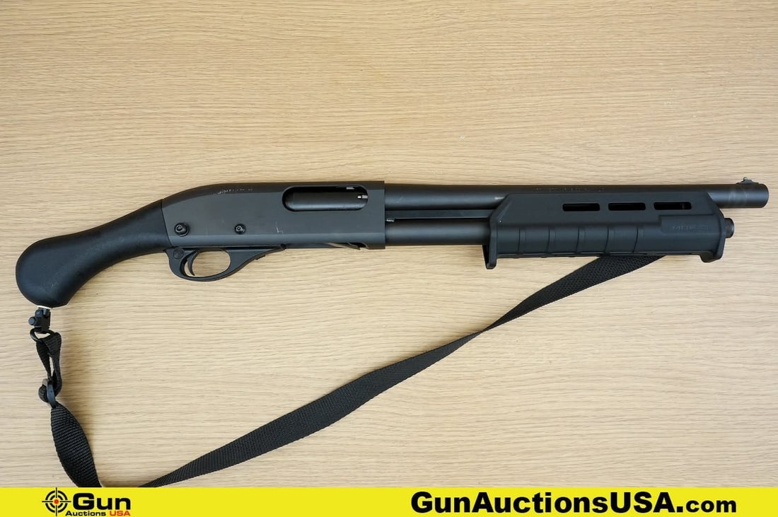 REMINGTON 870 12 ga. Other. Very Good. 13.5" Barrel. Shiny Bore, Tight Action Pump Action . Features: REMINGTON 870 12 ga. Other. Very Good. 13.5" Barrel. Shiny Bore, Tight Action Pump Action . Features a Birdshead Grip, Magpul MOE Pump, Extended Magazine Tube, Steel Bead Front Sight, Sling Attachment