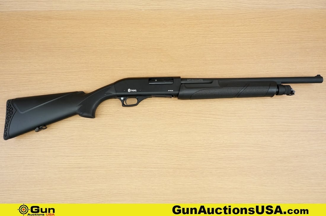Citadel PAX 12 ga. Shotgun. Excellent. 18" Barrel. Shiny Bore, Tight Action Pump Action . Features a: Citadel PAX 12 ga. Shotgun. Excellent. 18" Barrel. Shiny Bore, Tight Action Pump Action . Features a robust 12-gauge build, Ergonomic Checkered Synthetic Stock, Left Side Pump Release, Cross Bolt Safe