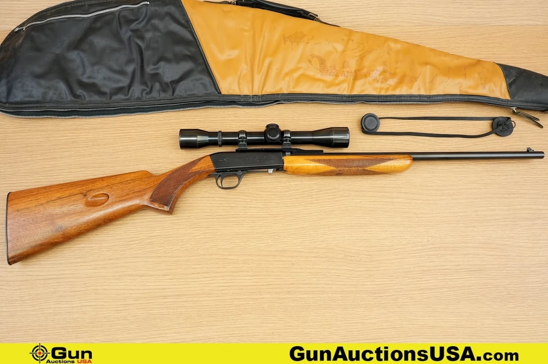 Browning SA-22 .22 LR Rifle. Very Good. 19¼" Barrel. Shiny Bore, Tight Action Single Shot. Features: Browning SA-22 .22 LR Rifle. Very Good. 19¼" Barrel. Shiny Bore, Tight Action Single Shot. Features a Finely Crafted Walnut Stock, Steel Construction, TAKEDOWN Model, Engraved Receiver, with an