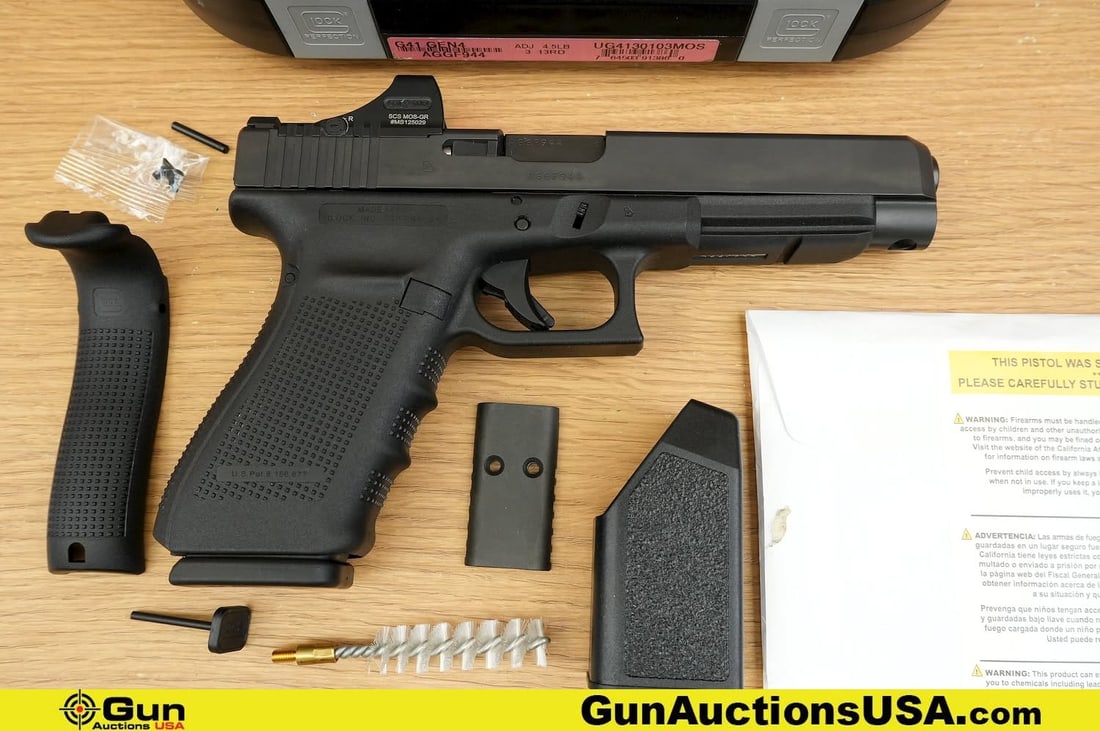 GLOCK INC. 41 .45 AUTO Pistol. Excellent. 4" Barrel. Shiny Bore, Tight Action Semi Auto . Features a (1 of 20)