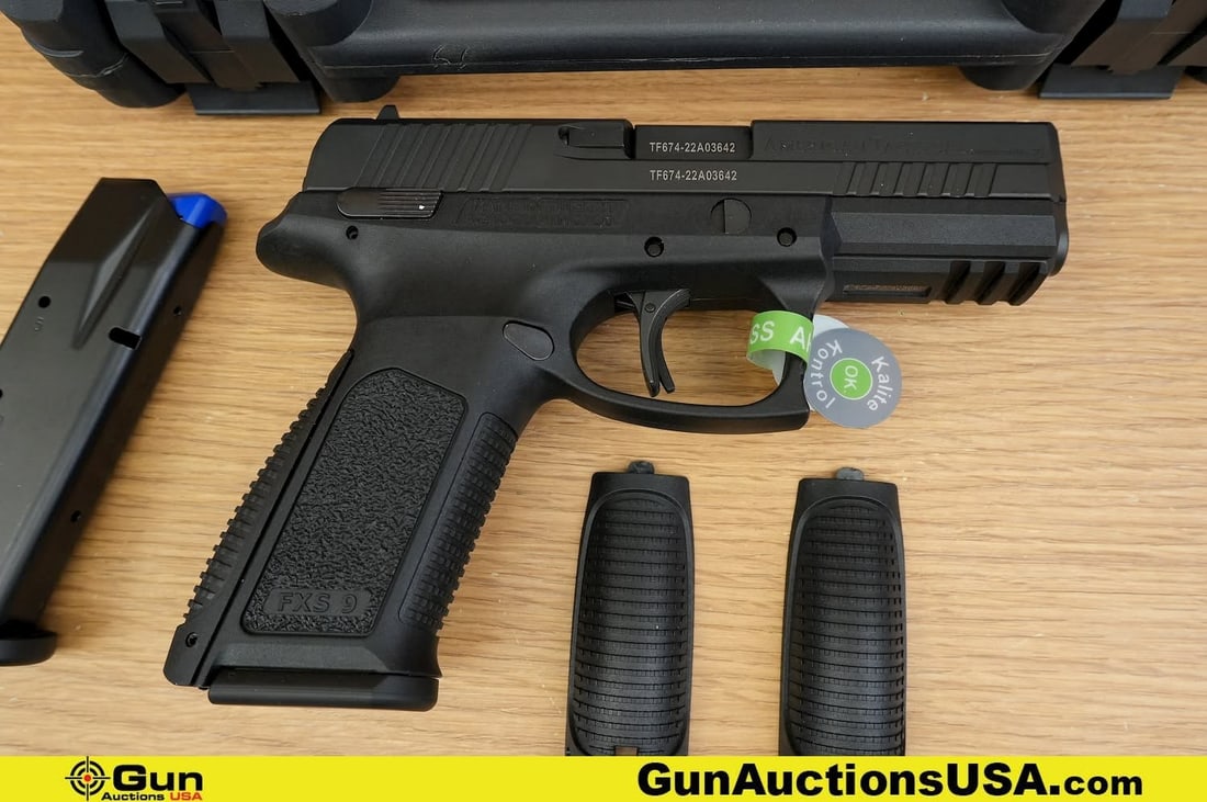 ATI AGAOGLU FXS-9 9X19 Pistol. Very Good. 4'' Barrel. Semi Auto. Featuring a Textured Polymer Fame,: ATI AGAOGLU FXS-9 9X19 Pistol. Very Good. 4'' Barrel. Semi Auto. Featuring a Textured Polymer Fame, Ergonomic grip, Smooth Trigger, Front and Rear Slide Serrations, Ambi Thumb Safety, with an Enlarged