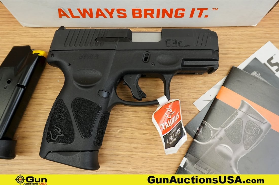 TAURUS G3c 9X19 Pistol. Excellent. 3" Barrel. Shiny Bore, Tight Action Semi Auto. Striker Fired,: TAURUS G3c 9X19 Pistol. Excellent. 3" Barrel. Shiny Bore, Tight Action Semi Auto. Striker Fired, SA/DA Featuring a Compact Frame, Textured Polymer Frame and Grips for Enhanced Control, with a Left Sid