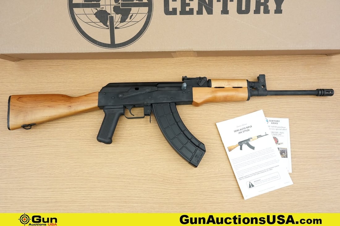 CENTURY VSKA 7.62X39 Rifle. Very Good. 16" Barrel. Shiny Bore, Tight Action Semi Auto . Features: CENTURY VSKA 7.62X39 Rifle. Very Good. 16" Barrel. Shiny Bore, Tight Action Semi Auto . Features American Maple Wood Furniture, Extended Mag Release, with a Birdcage Flashider, Right Side Safety and C