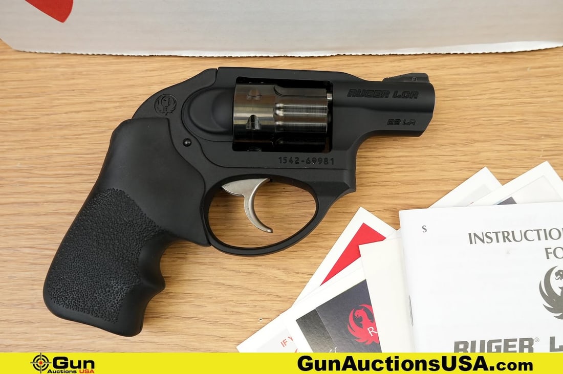 Ruger LCR .22 LR Revolver. Excellent. 1.87" Barrel. Shiny Bore, Tight Action . Features a Fluted 9: Ruger LCR .22 LR Revolver. Excellent. 1.87" Barrel. Shiny Bore, Tight Action . Features a Fluted 9 Shot Cylinder, Lightweight Frame, Smooth Trigger Pull, Ergonomic Rubber Pistol Grip, Fixed Front Sigh