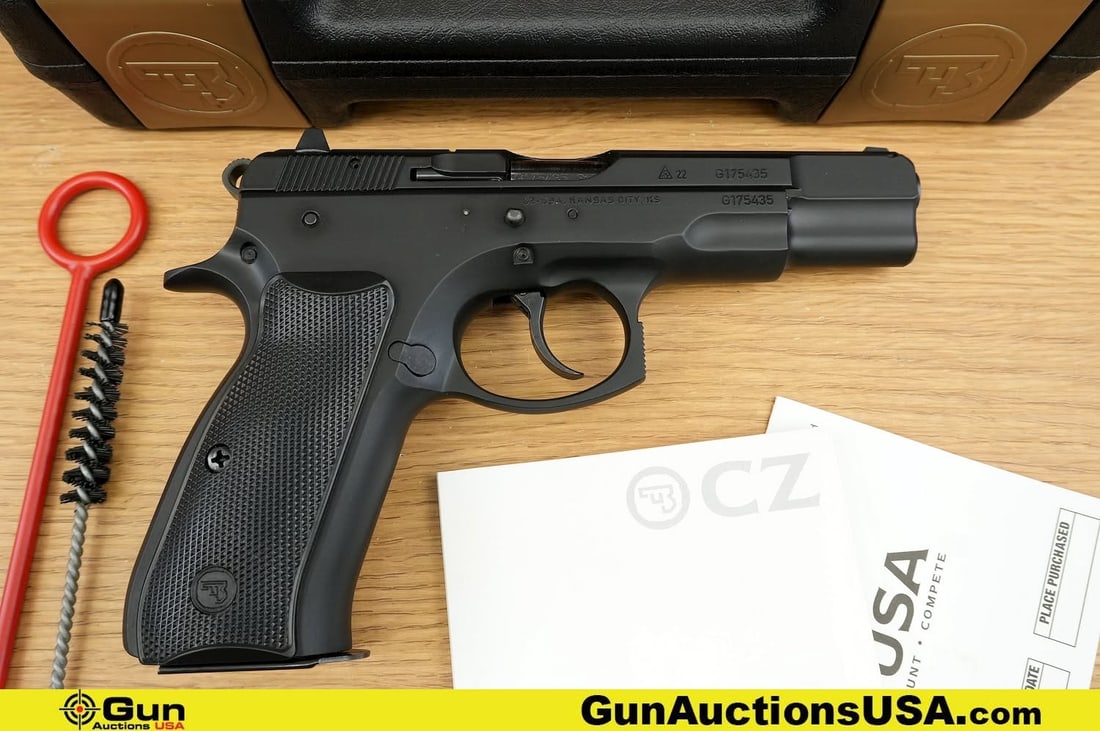 CZ 75B 9MM LUGER Pistol. Excellent. 4.25" Barrel. Shiny Bore, Tight Action Semi Auto . Precision: CZ 75B 9MM LUGER Pistol. Excellent. 4.25" Barrel. Shiny Bore, Tight Action Semi Auto . Precision Machined for Accuracy and Combat Proven. Features a Textured Polymer Grips, Enlarged Trigger Guard, Ext