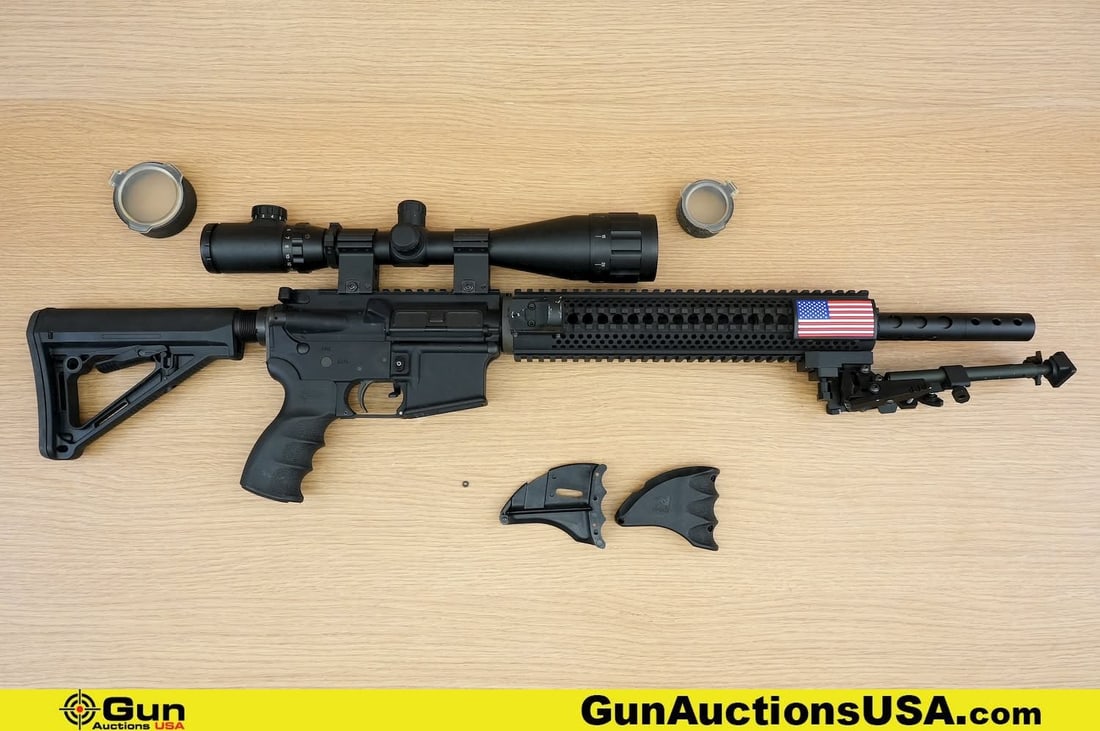 ARMALITE M15 5.56 MM Rifle. Good Condition, Normal Handling Marks. 19" Barrel. Shiny Bore, Tight: ARMALITE M15 5.56 MM Rifle. Good Condition, Normal Handling Marks. 19" Barrel. Shiny Bore, Tight Action Semi Auto . Featuring a Lightweight Aluminum Receiver, Free-Floating Handguard, Shrouded Compens