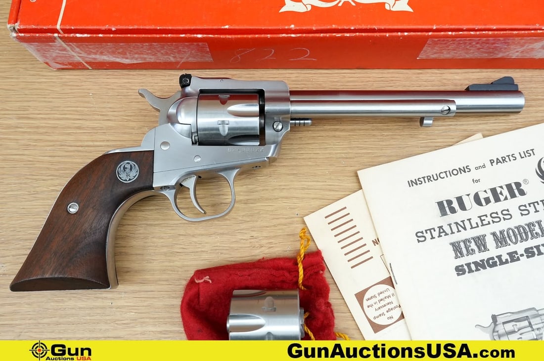 RUGER NEW MODEL SINGLE-SIX .22 CAL Revolver. Excellent. 6.5" Barrel. Shiny Bore, Tight Action . SA: RUGER NEW MODEL SINGLE-SIX .22 CAL Revolver. Excellent. 6.5" Barrel. Shiny Bore, Tight Action . SA Only Revolver, STUNNING, Featuring Adjustable Rear Sight, Removable Front Sight, with a Six Shot Flut