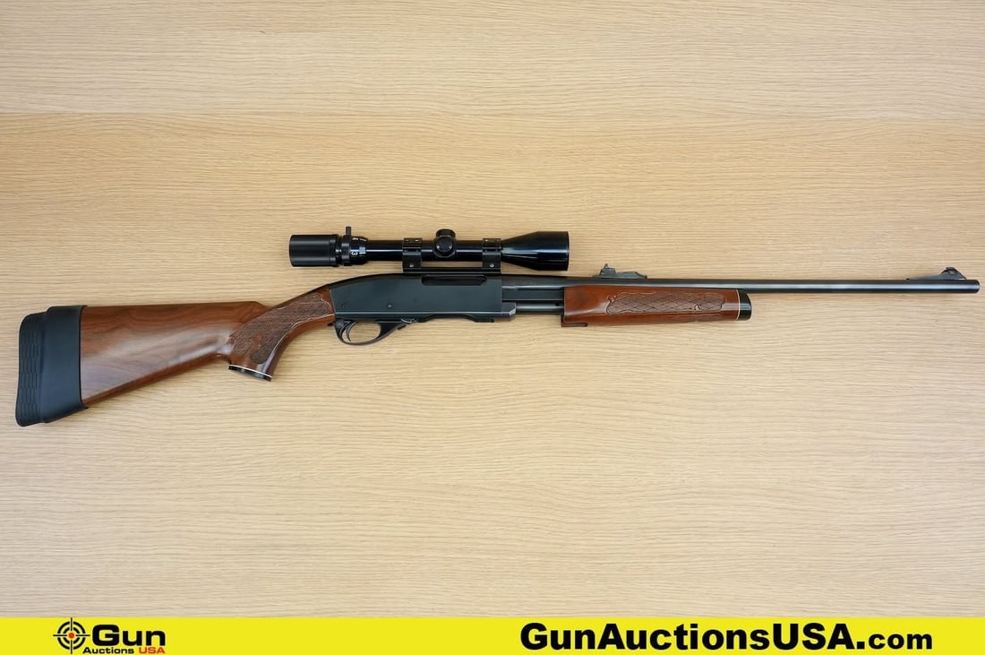 REMINGTON 760 GAMEMASTER 30-06SPRG Rifle. Excellent. 23" Barrel. Shiny Bore, Tight Action Pump: REMINGTON 760 GAMEMASTER 30-06SPRG Rifle. Excellent. 23" Barrel. Shiny Bore, Tight Action Pump Action . Features a STUNNING Walnut Stock, and Foregrip with a Fixed Ramp Front Sight, and Adjustable Rea