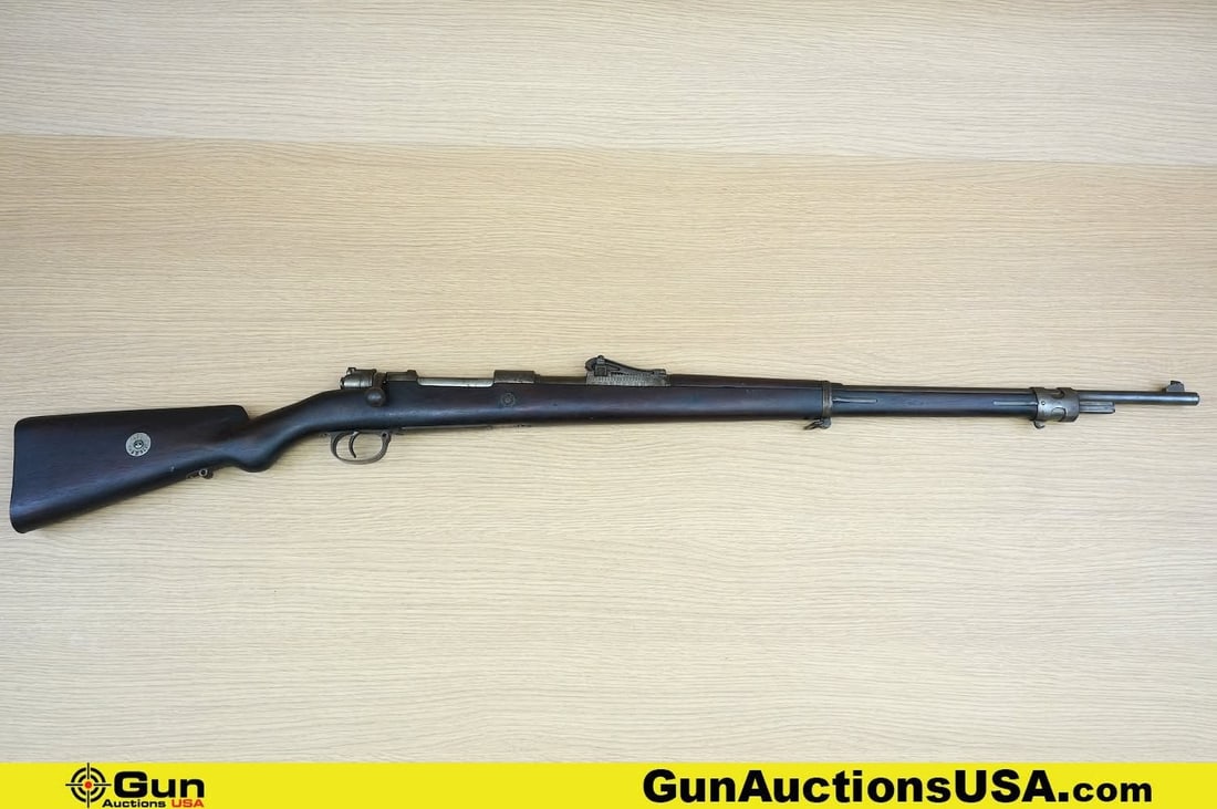 SPANDAU 98 8MM MAUSER MATCHING NUMBERS Rifle. Very Good. 29" Barrel. Shiny Bore, Tight Action Bolt: SPANDAU 98 8MM MAUSER MATCHING NUMBERS Rifle. Very Good. 29" Barrel. Shiny Bore, Tight Action Bolt Action 1915 Production Date. MATCHING NUMBERS with Exception of Stock and Butt Plate. UNIT MARKER Ins