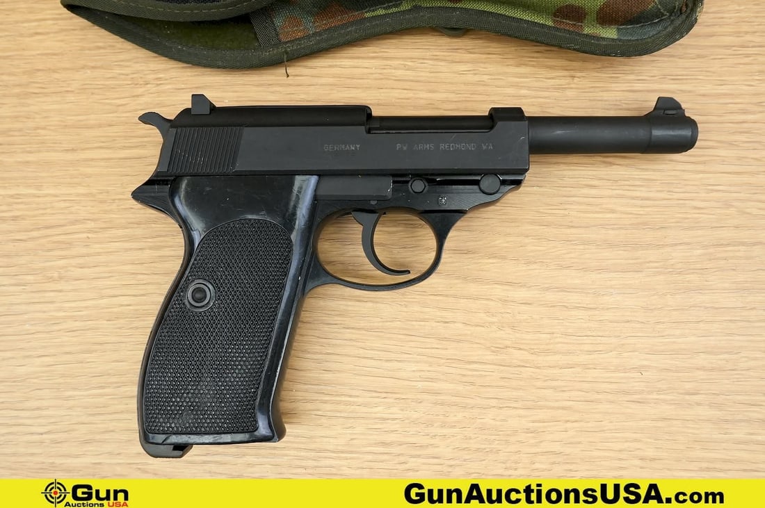 Walther P38 9mm COLLECTOR'S Pistol. Very Good. 5" Barrel. Shiny Bore, Tight Action Semi Auto A: Walther P38 9mm COLLECTOR'S Pistol. Very Good. 5" Barrel. Shiny Bore, Tight Action Semi Auto A legendary 9mm sidearm, SEPT 62 PRODUCTION DATE, MATCHING NUMBERS on Slide and Frame, CIRCLE . PROOF on Sl