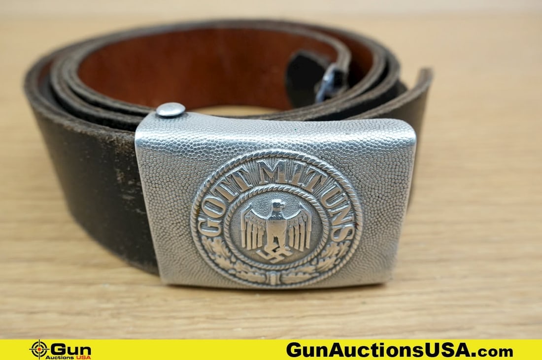 Militaria, German COLLECTOR'S Belt with Buckle . Good Condition. . One M1885 Cavalry Unmarked (1 of 13)