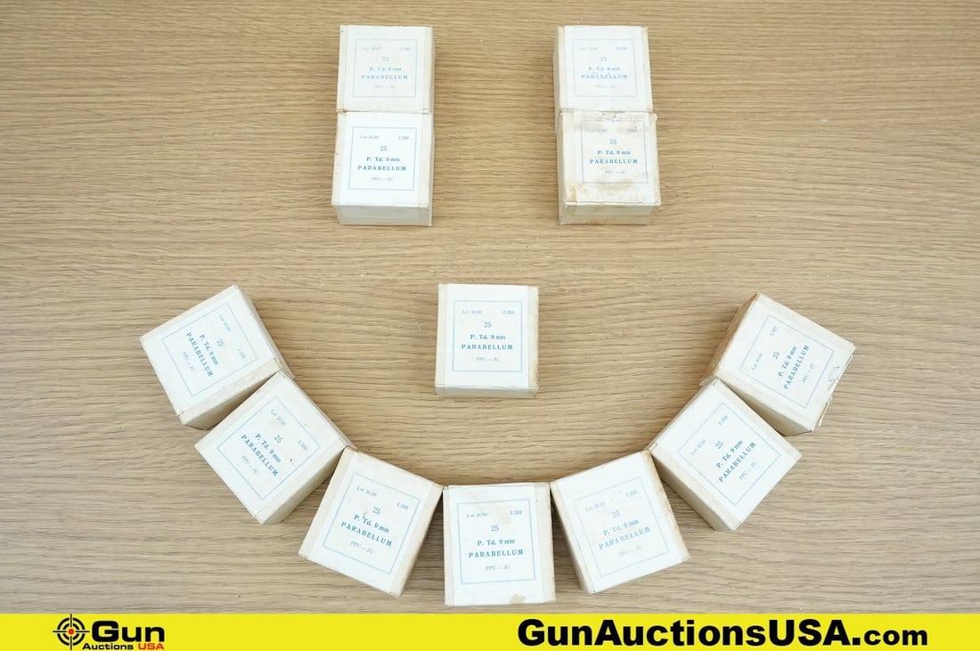 PPU-JU 9MM Ammo . . Approx. 300 Rds of 9mm Para. . (83586) (GSCT99) (1 of 7)